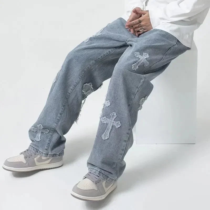 Men streetwear jeans