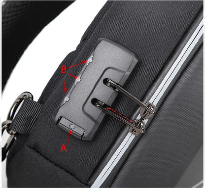 Men's Anti-Theft Crossbody Bag with USB Charging Port - Fashionable Business Shoulder Travel Storage Pack