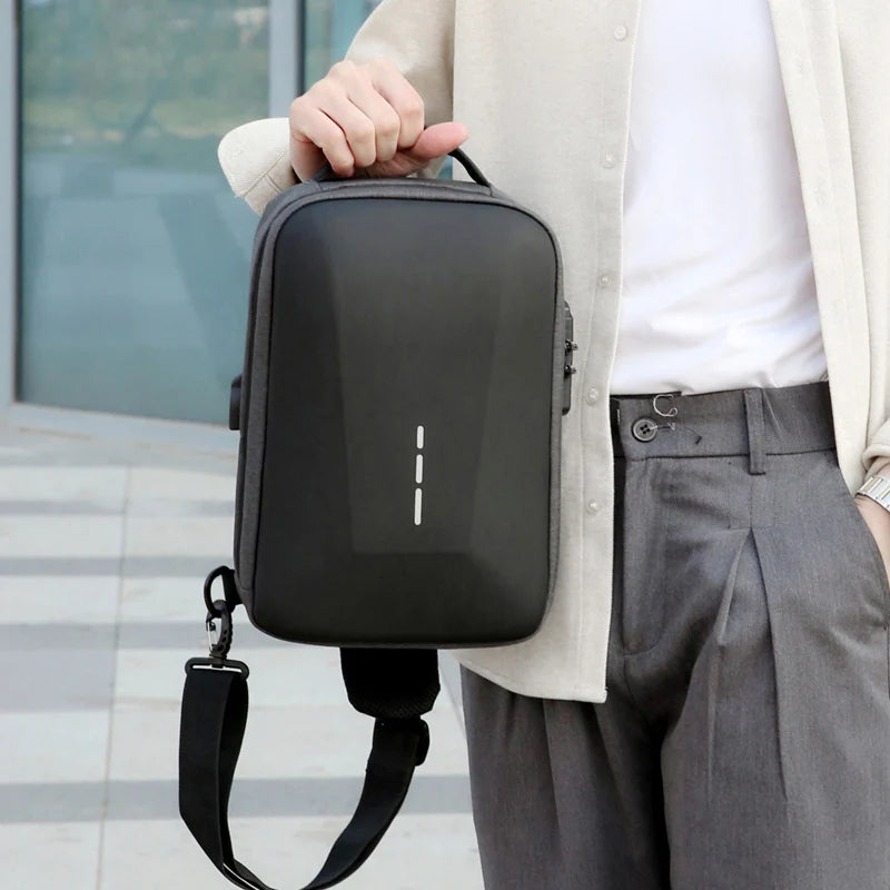 Men's Anti-Theft Crossbody Bag with USB Charging Port - Fashionable Business Shoulder Travel Storage Pack