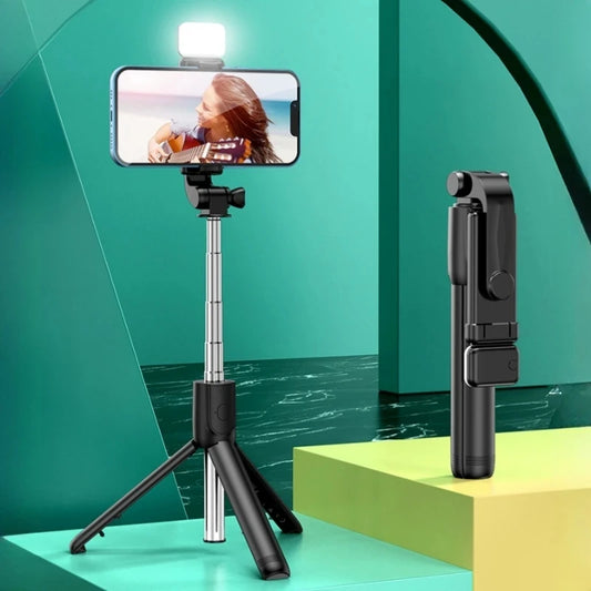 Wireless Bluetooth Remote Shutter with Fill Light, Mini Tripod & Selfie Stick