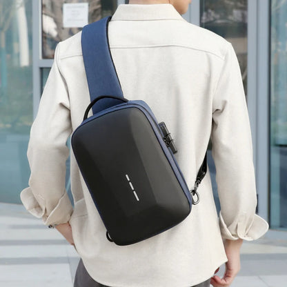 Men's Anti-Theft Crossbody Bag with USB Charging Port - Fashionable Business Shoulder Travel Storage Pack