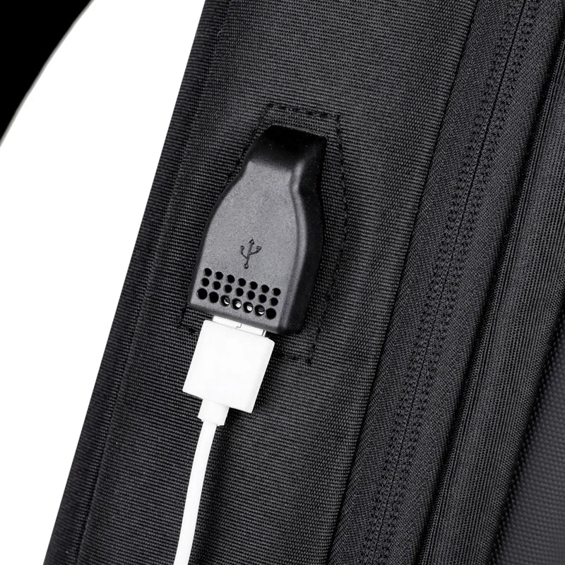 Men's Anti-Theft Crossbody Bag with USB Charging Port - Fashionable Business Shoulder Travel Storage Pack