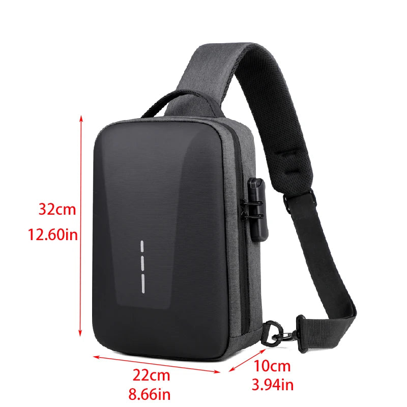 Men's Anti-Theft Crossbody Bag with USB Charging Port - Fashionable Business Shoulder Travel Storage Pack